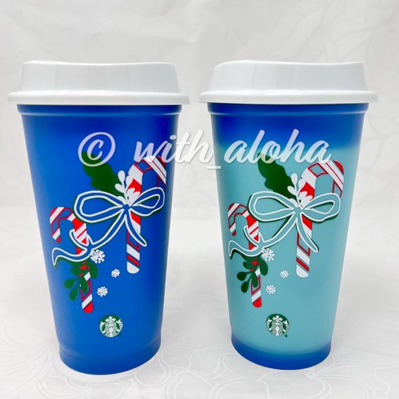 🌹SALE🌹TWO Starbucks 2021 Holiday Reusable Hot Cups - Picture 1 of 2